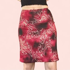 Elegant Red Swirl Women's Skirt